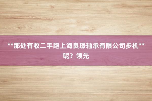 **那处有收二手跑上海良璟轴承有限公司步机**呢?领先