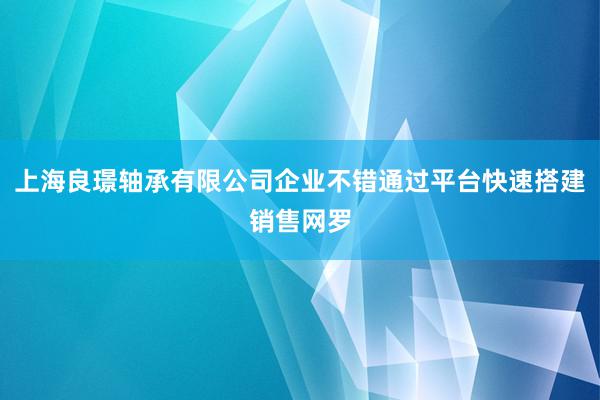 上海良璟轴承有限公司企业不错通过平台快速搭建销售网罗